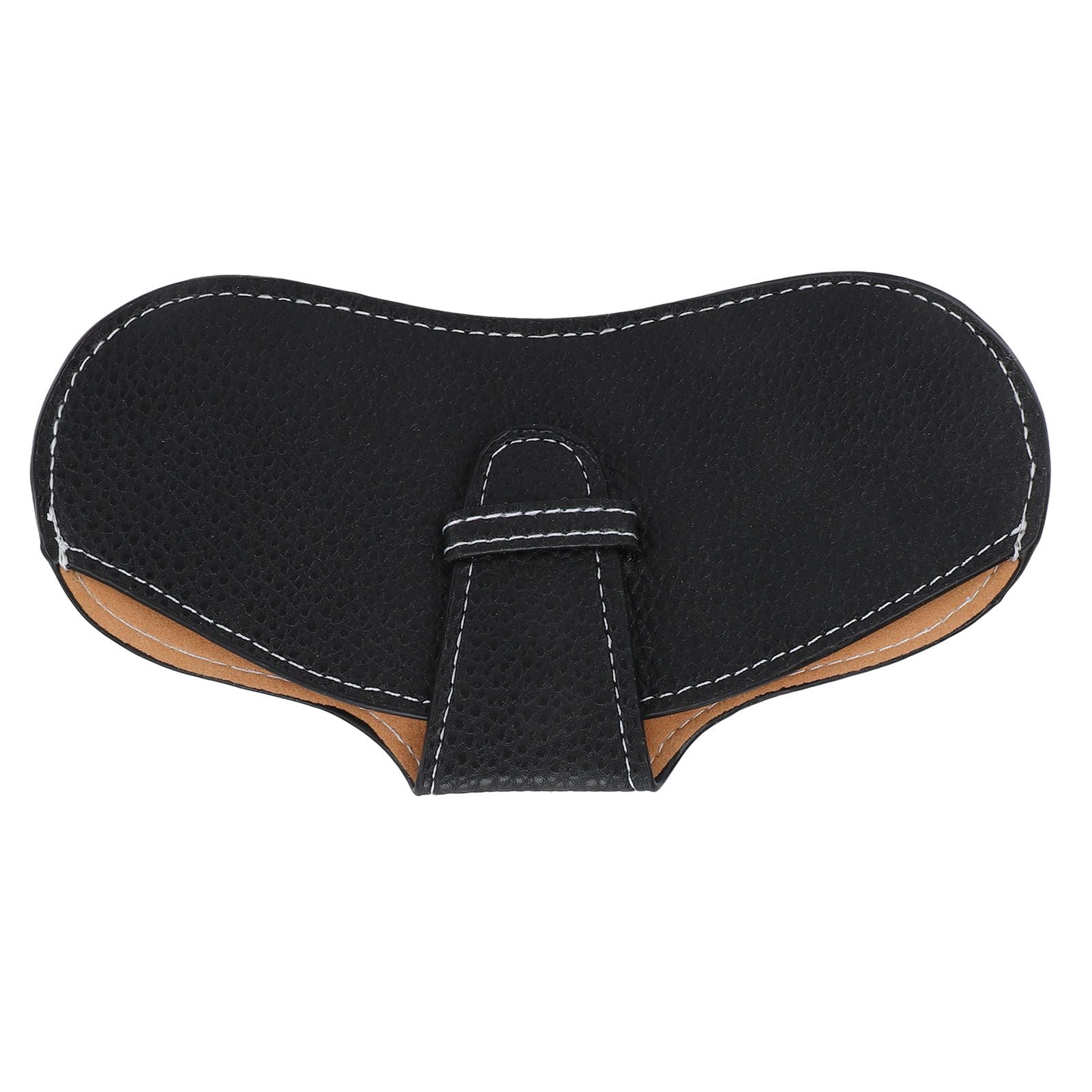 Leather Sunglasses Case Portable PU Leather Eyeglass Case Leather Wear Resistant Simple Eyeglass Case for Sunglasses Black