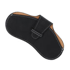 Leather Sunglasses Case Portable PU Leather Eyeglass Case Leather Wear Resistant Simple Eyeglass Case for Sunglasses Black