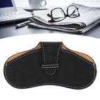Leather Sunglasses Case Portable PU Leather Eyeglass Case Leather Wear Resistant Simple Eyeglass Case for Sunglasses Black