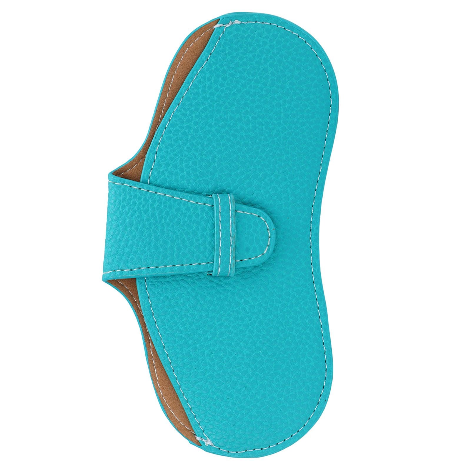 Leather Sunglasses Case Portable PU Leather Eyeglass Case Leather Wear Resistant Simple Eyeglass Case for Sunglasses Blue