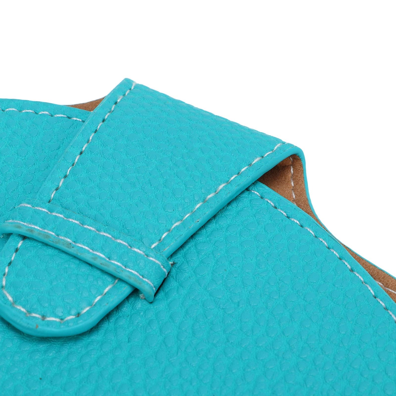 Leather Sunglasses Case Portable PU Leather Eyeglass Case Leather Wear Resistant Simple Eyeglass Case for Sunglasses Blue