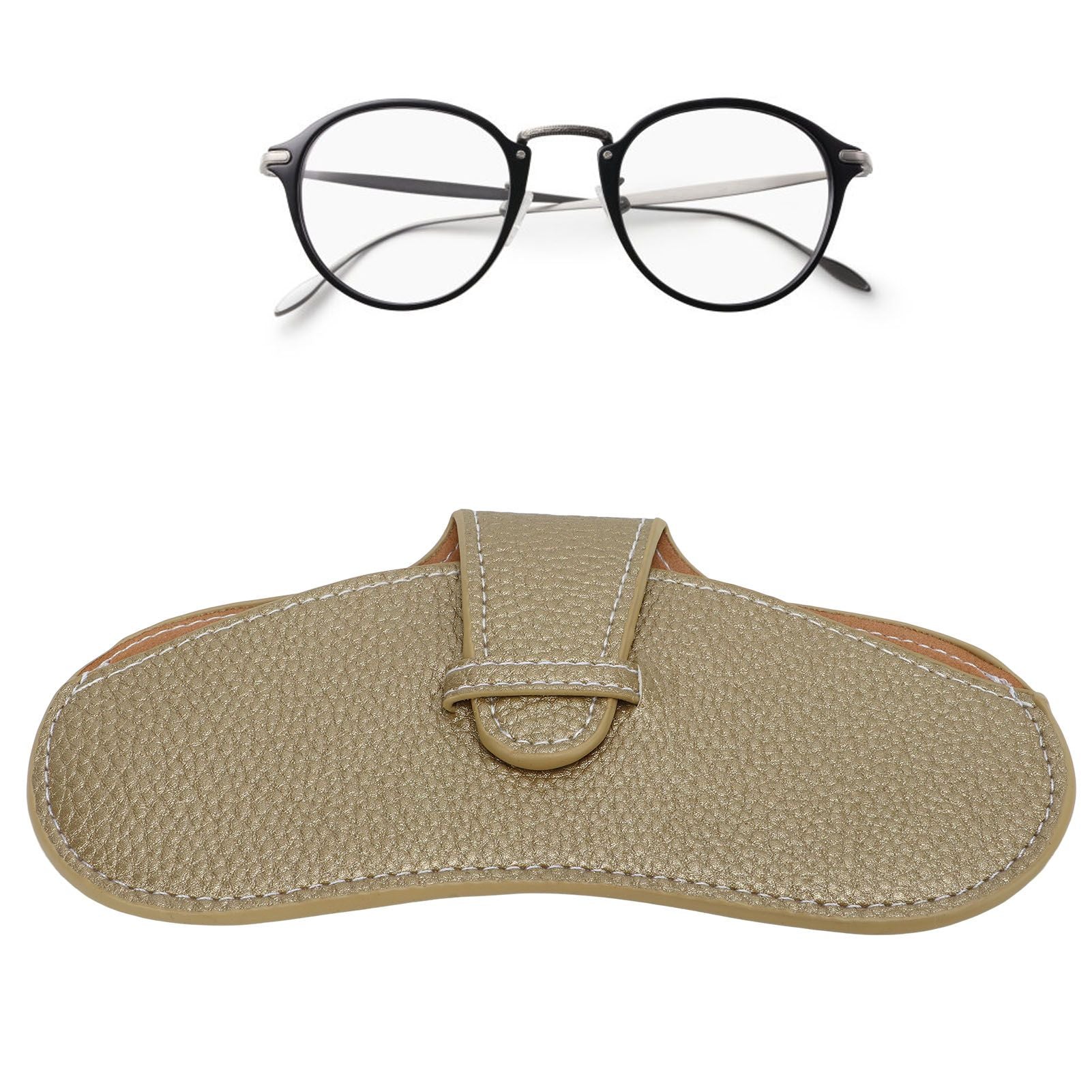 Leather Sunglasses Case Portable PU Leather Eyeglass Case Leather Wear Resistant Simple Eyeglass Case for Sunglasses Yellow