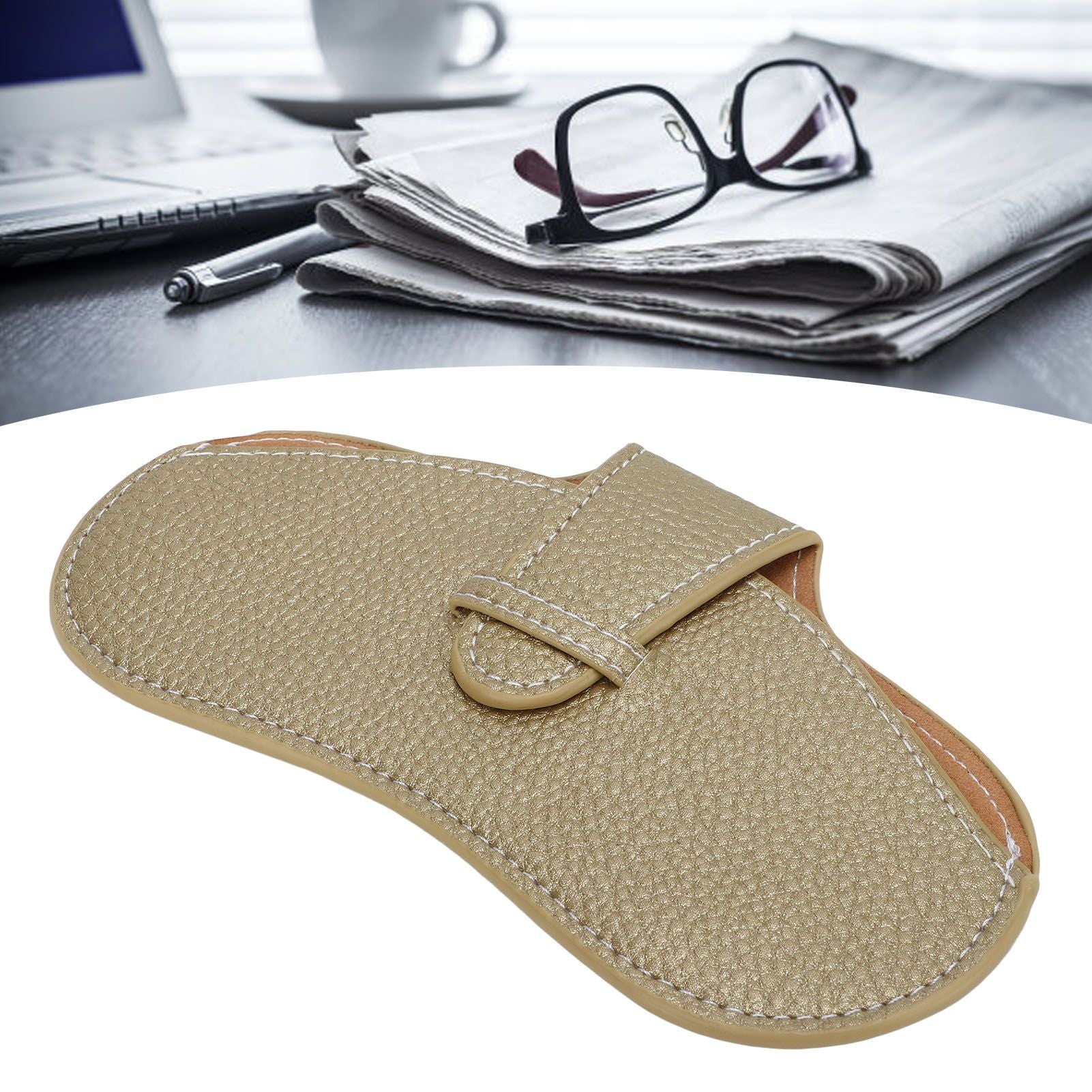 Leather Sunglasses Case Portable PU Leather Eyeglass Case Leather Wear Resistant Simple Eyeglass Case for Sunglasses Yellow