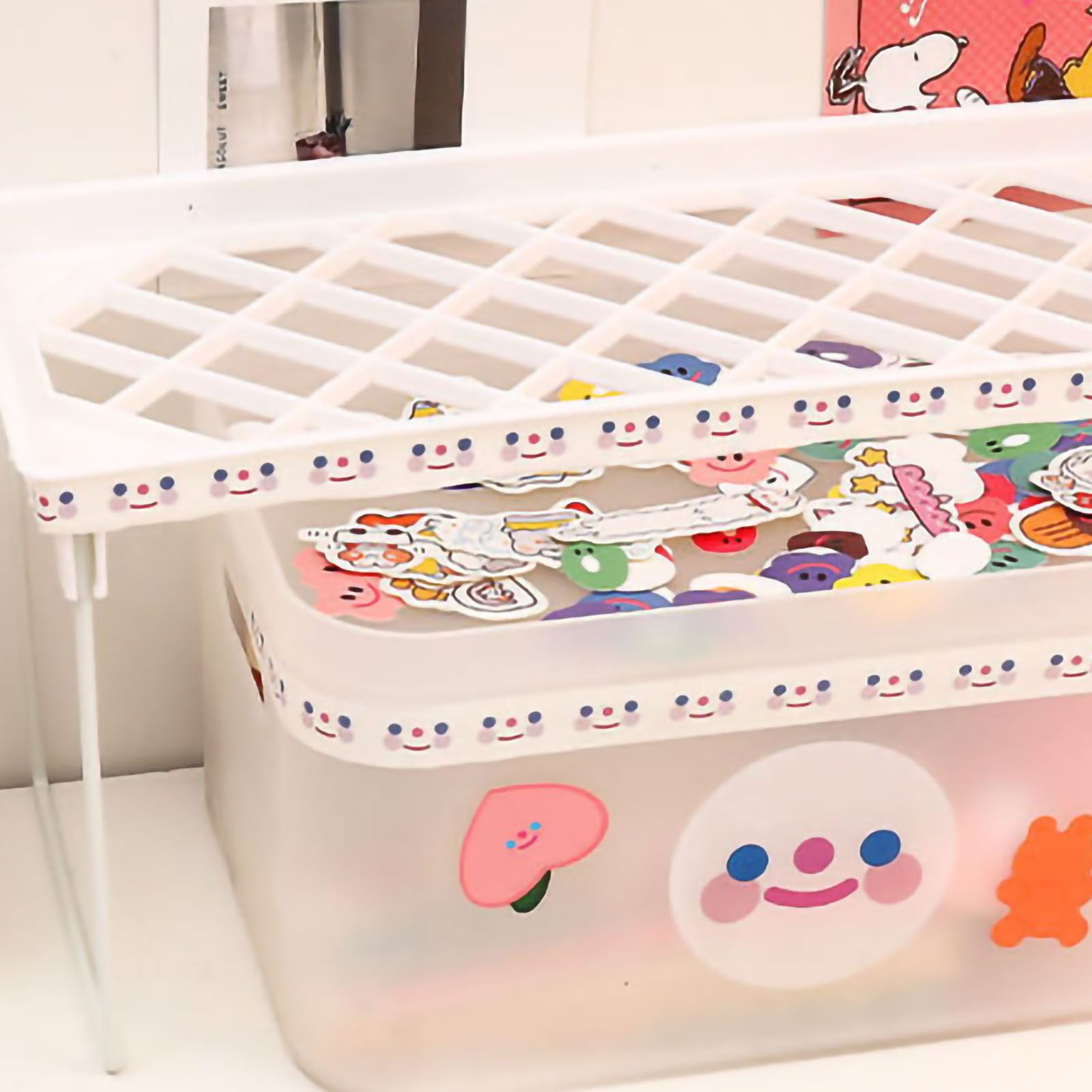 Desktop Foldable Shelf Space Saving Home Desk Storage Layered Rack for Dormitory Office School Small 34x14x16cm / 13.4x5.5x6.3in