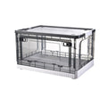 Storage Box Side Doors Clear Large Capacity Container with Wheel for Home Office Tea White 3 Door 27L