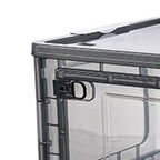 Storage Box Side Doors Clear Large Capacity Container with Wheel for Home Office Tea White 3 Door 27L