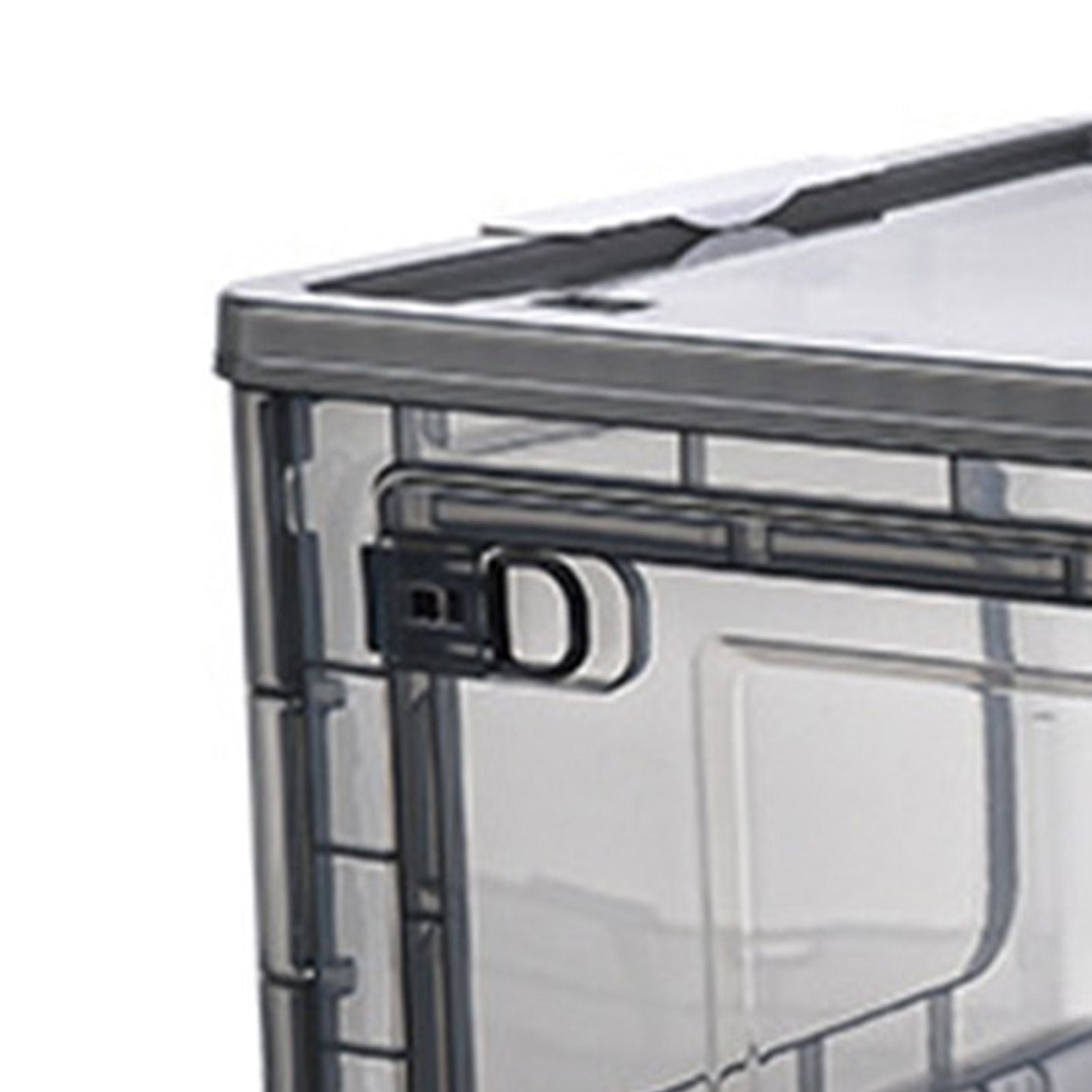 Storage Box Side Doors Clear Large Capacity Container with Wheel for Home Office Tea White 3 Door 27L