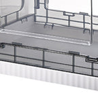 Storage Box Side Doors Clear Large Capacity Container with Wheel for Home Office Tea White 3 Door 27L