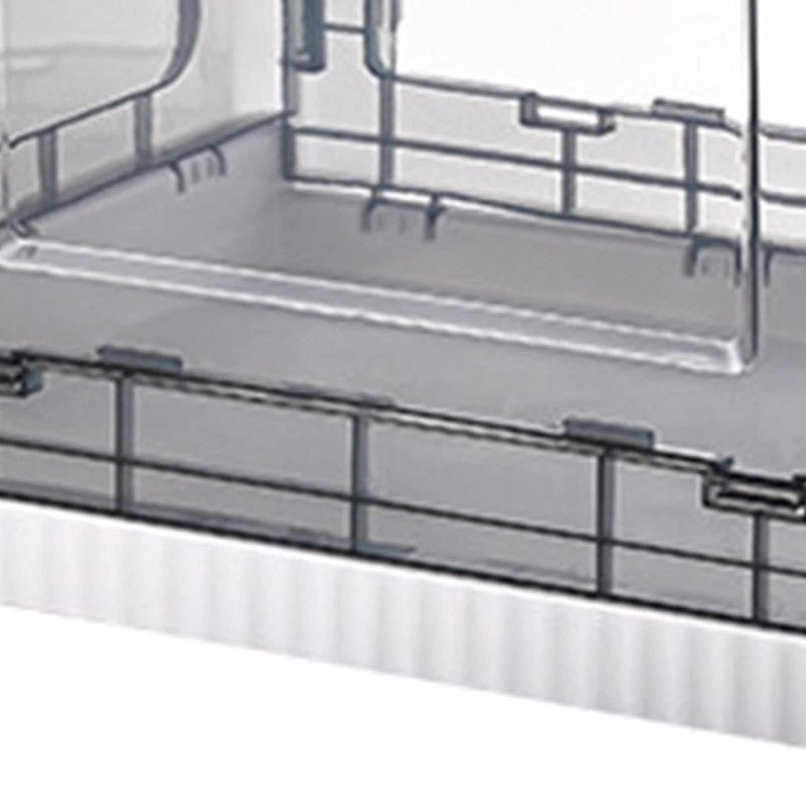 Storage Box Side Doors Clear Large Capacity Container with Wheel for Home Office Tea White 3 Door 27L