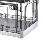 Storage Box Side Doors Clear Large Capacity Container with Wheel for Home Office Tea White 3 Door 55L