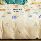 Skin Friendly Quilt Cover Thickened Polyester Soft Brushed Duvet Cover Quilt Bedding for Dormitory Bedroom Animal 180x220cm