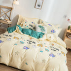 Skin Friendly Quilt Cover Thickened Polyester Soft Brushed Duvet Cover Quilt Bedding for Dormitory Bedroom Animal 180x220cm