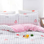 Skin Friendly Quilt Cover Thickened Polyester Soft Brushed Duvet Cover Quilt Bedding for Dormitory Bedroom Fruit 150x200cm