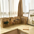Jute Storage Box Foldable Waterproof Film Easy Cleaning Mild Texture Storage Basket for Home Office TDN Pattern