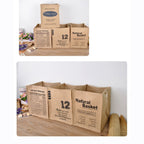 Jute Storage Box Foldable Waterproof Film Easy Cleaning Mild Texture Storage Basket for Home Office TDN Pattern