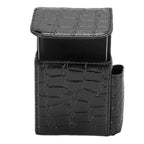 PU Leather Cigarette Box Multifunctional 20 Cigarettes Capacity Portable Card Case for Daily Home Black