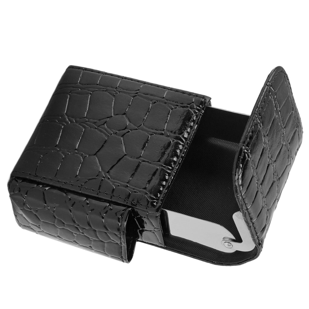 PU Leather Cigarette Box Multifunctional 20 Cigarettes Capacity Portable Card Case for Daily Home Black