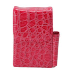PU Leather Cigarette Box Multifunctional 20 Cigarettes Capacity Portable Card Case for Daily Home Rose Red