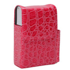 PU Leather Cigarette Box Multifunctional 20 Cigarettes Capacity Portable Card Case for Daily Home Rose Red