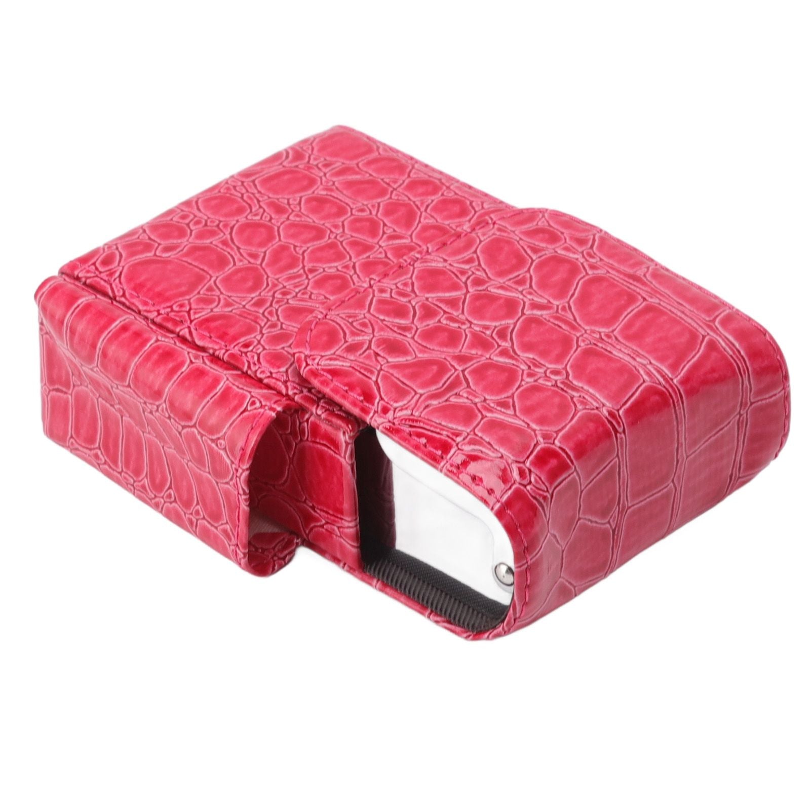 PU Leather Cigarette Box Multifunctional 20 Cigarettes Capacity Portable Card Case for Daily Home Rose Red