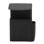 PU Leather Cigarette Box Woven Pattern Cigarette and Lighter Holder Multifunctional 20 Pieces Cigarette Case Black