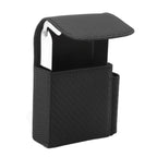 PU Leather Cigarette Box Woven Pattern Cigarette and Lighter Holder Multifunctional 20 Pieces Cigarette Case Black