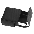 PU Leather Cigarette Box Woven Pattern Cigarette and Lighter Holder Multifunctional 20 Pieces Cigarette Case Black