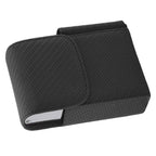 PU Leather Cigarette Box Woven Pattern Cigarette and Lighter Holder Multifunctional 20 Pieces Cigarette Case Black