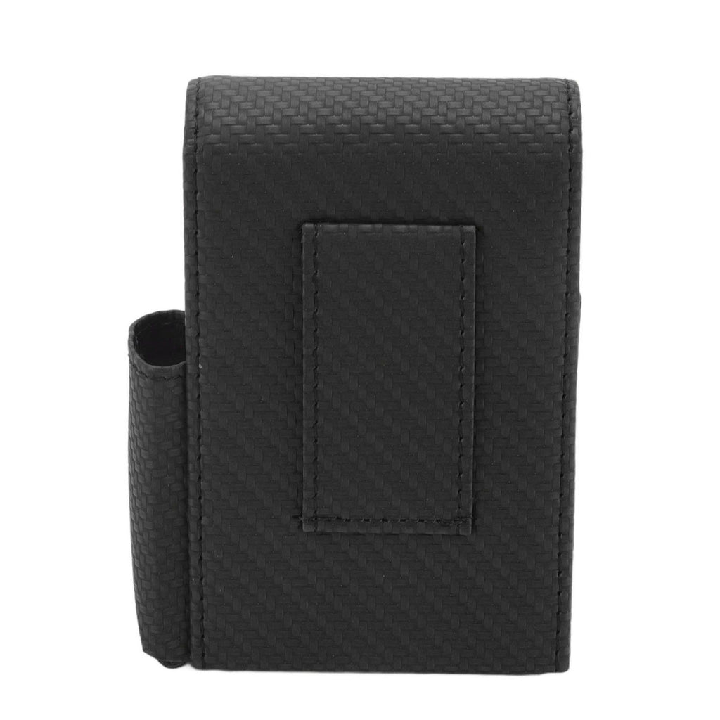 PU Leather Cigarette Box Woven Pattern Cigarette and Lighter Holder Multifunctional 20 Pieces Cigarette Case Black