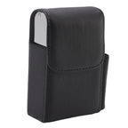 PU Cigarette Case with Lighter Holder 20 Packs Cigarette Box Wallet Design for Men Smoke Tools Black