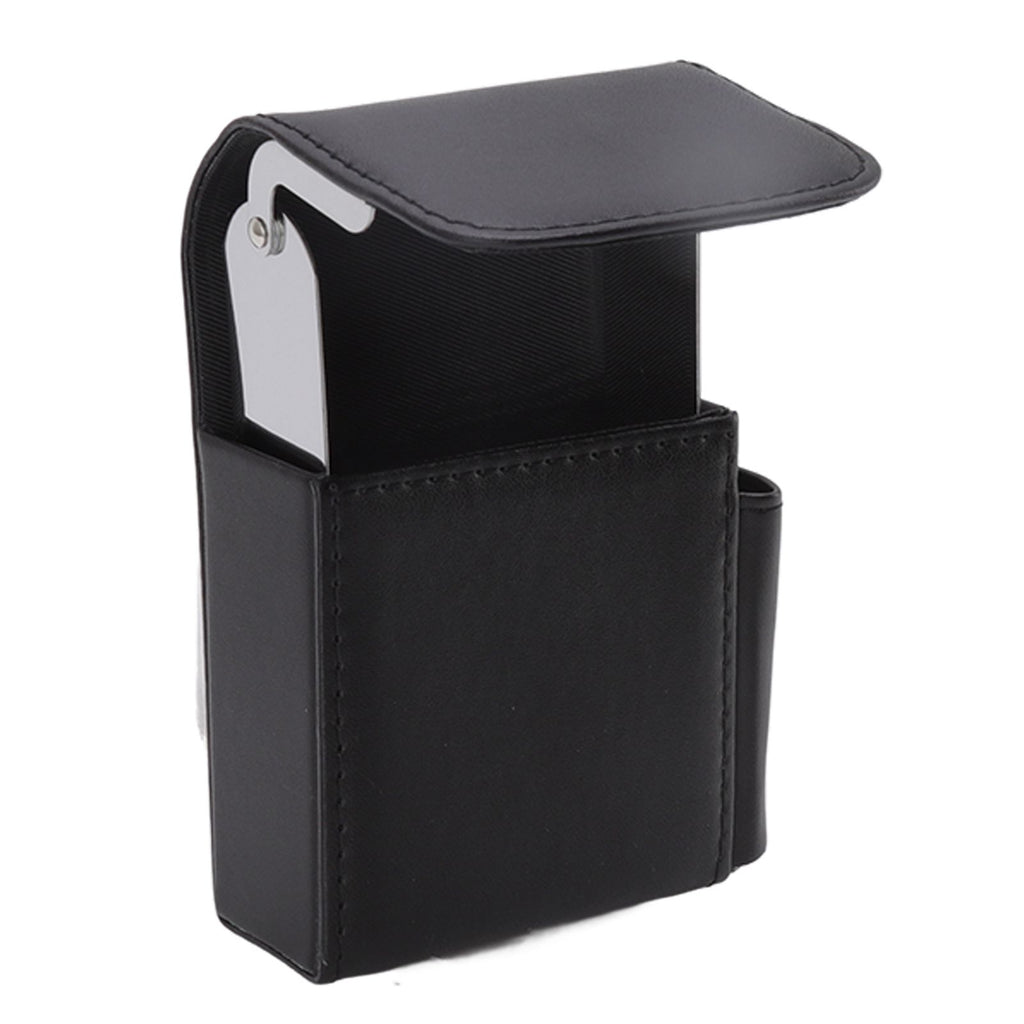 PU Cigarette Case with Lighter Holder 20 Packs Cigarette Box Wallet Design for Men Smoke Tools Black