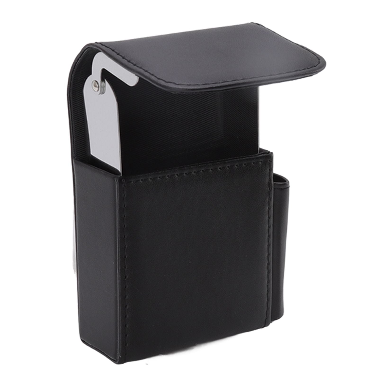 PU Cigarette Case with Lighter Holder 20 Packs Cigarette Box Wallet Design for Men Smoke Tools Black