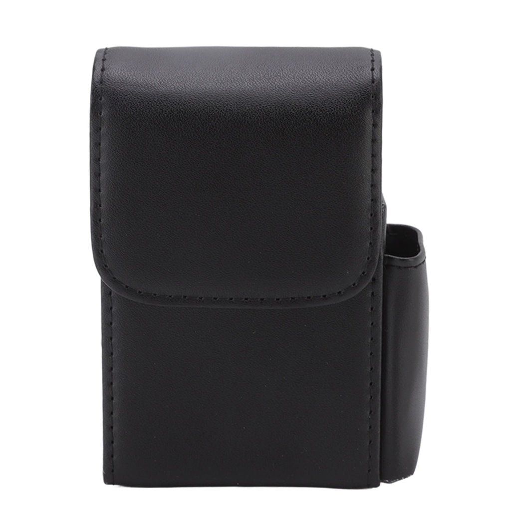 PU Cigarette Case with Lighter Holder 20 Packs Cigarette Box Wallet Design for Men Smoke Tools Black