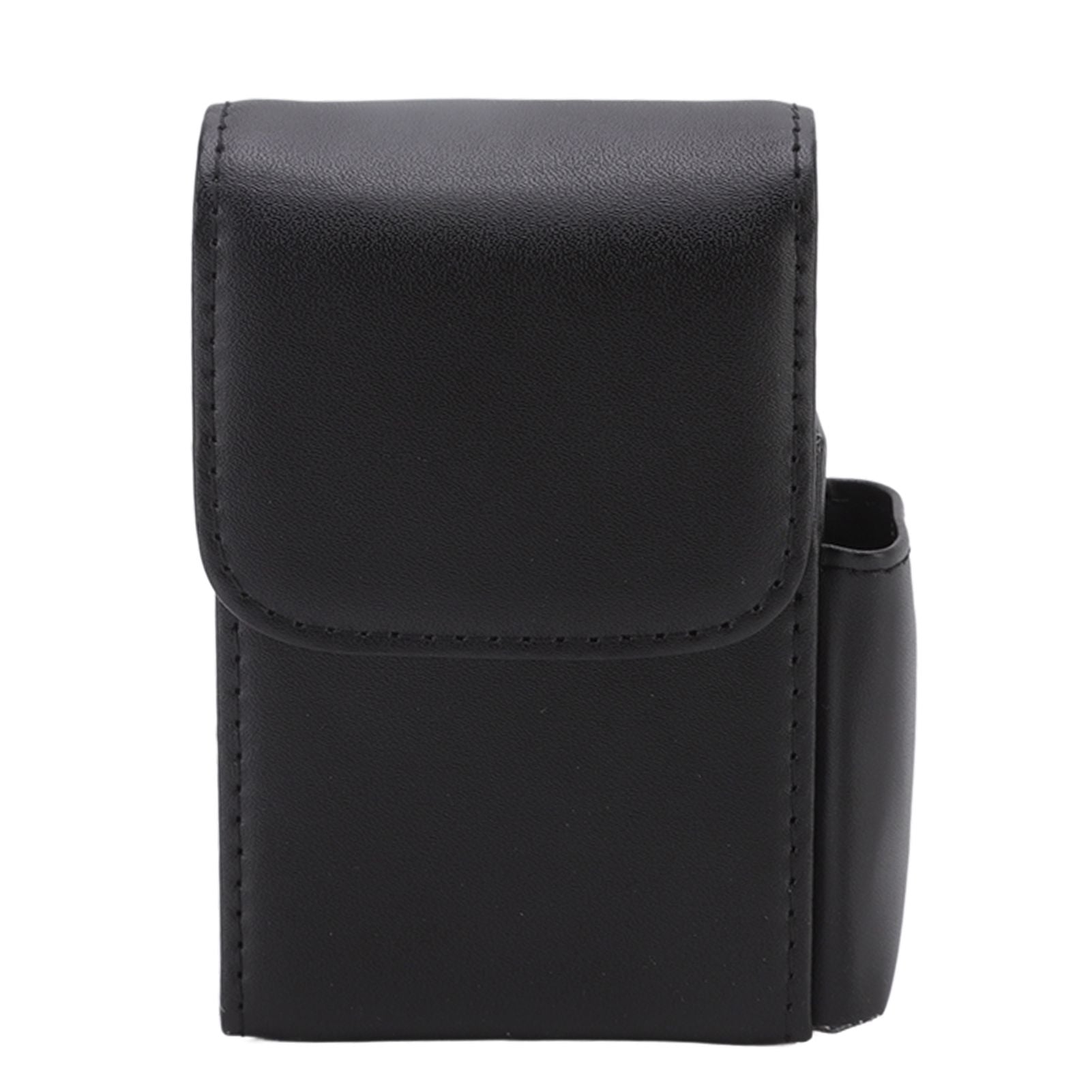 PU Cigarette Case with Lighter Holder 20 Packs Cigarette Box Wallet Design for Men Smoke Tools Black
