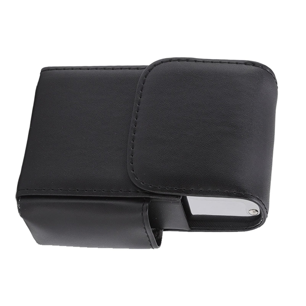 PU Cigarette Case with Lighter Holder 20 Packs Cigarette Box Wallet Design for Men Smoke Tools Black