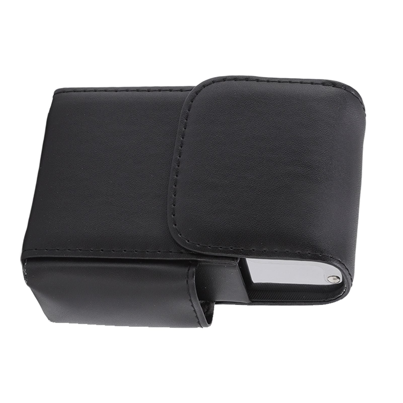 PU Cigarette Case with Lighter Holder 20 Packs Cigarette Box Wallet Design for Men Smoke Tools Black