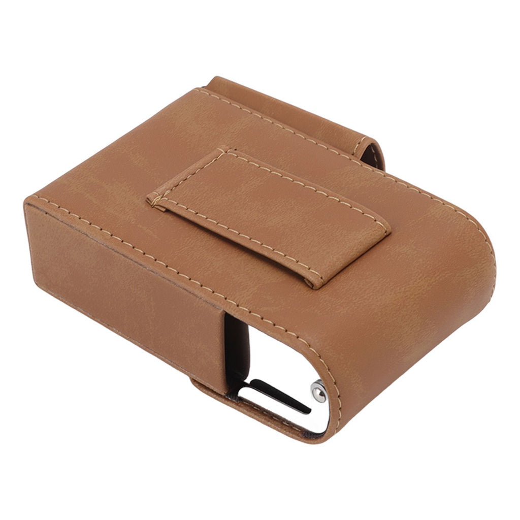 PU Cigarette Case with Lighter Holder 20 Packs Cigarette Box Wallet Design for Men Smoke Tools Brown