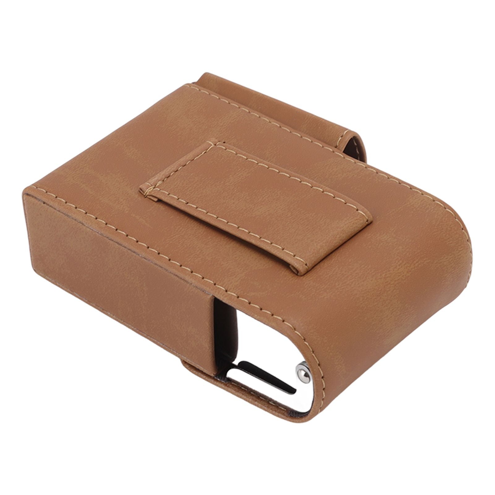 PU Cigarette Case with Lighter Holder 20 Packs Cigarette Box Wallet Design for Men Smoke Tools Brown