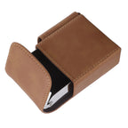 PU Cigarette Case with Lighter Holder 20 Packs Cigarette Box Wallet Design for Men Smoke Tools Brown