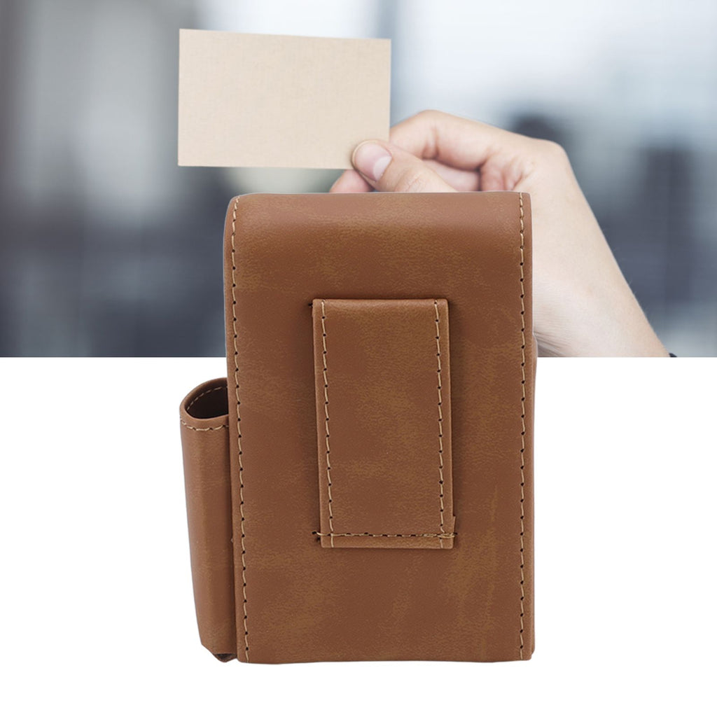 PU Cigarette Case with Lighter Holder 20 Packs Cigarette Box Wallet Design for Men Smoke Tools Brown