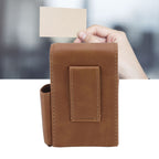 PU Cigarette Case with Lighter Holder 20 Packs Cigarette Box Wallet Design for Men Smoke Tools Brown