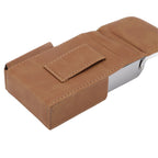PU Cigarette Case with Lighter Holder 20 Packs Cigarette Box Wallet Design for Men Smoke Tools Brown