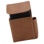 PU Cigarette Case with Lighter Holder 20 Packs Cigarette Box Wallet Design for Men Smoke Tools Brown