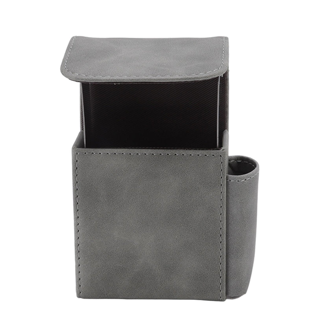PU Cigarette Case with Lighter Holder 20 Packs Cigarette Box Wallet Design for Men Smoke Tools Gray