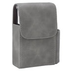 PU Cigarette Case with Lighter Holder 20 Packs Cigarette Box Wallet Design for Men Smoke Tools Gray