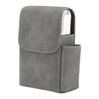 PU Cigarette Case with Lighter Holder 20 Packs Cigarette Box Wallet Design for Men Smoke Tools Gray