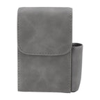 PU Cigarette Case with Lighter Holder 20 Packs Cigarette Box Wallet Design for Men Smoke Tools Gray