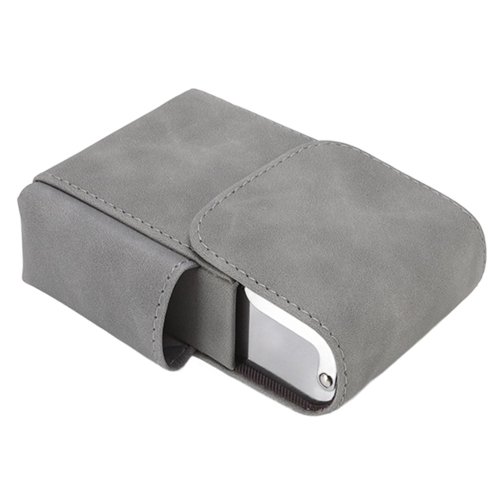 PU Cigarette Case with Lighter Holder 20 Packs Cigarette Box Wallet Design for Men Smoke Tools Gray