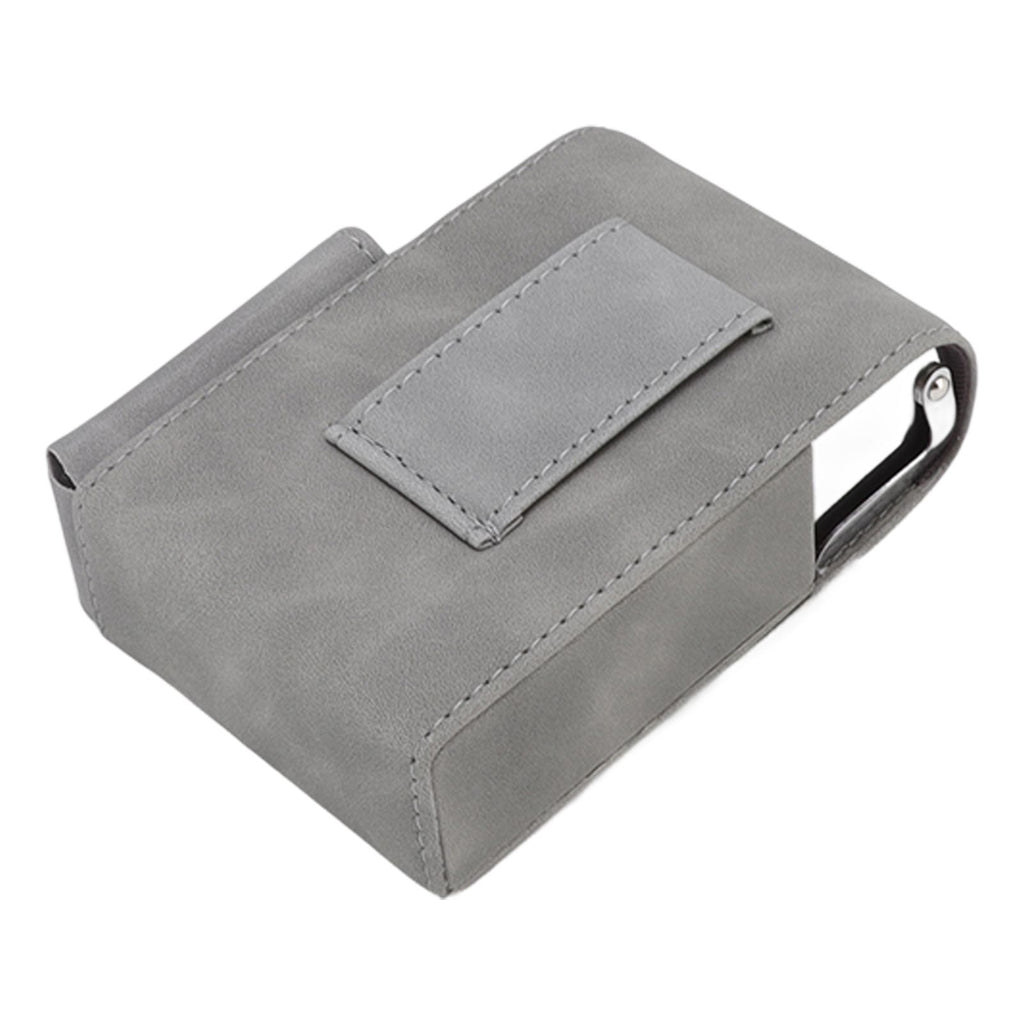 PU Cigarette Case with Lighter Holder 20 Packs Cigarette Box Wallet Design for Men Smoke Tools Gray