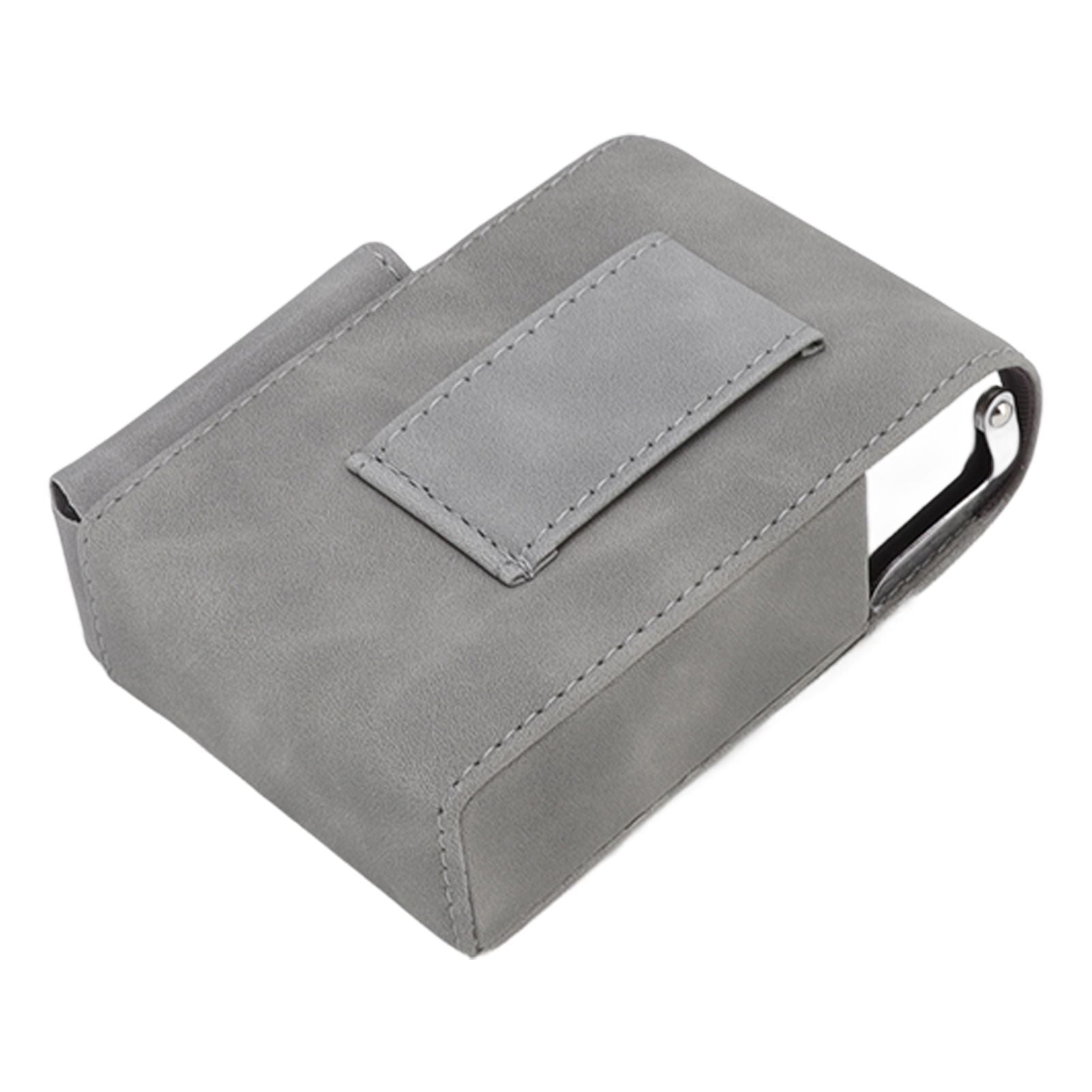 PU Cigarette Case with Lighter Holder 20 Packs Cigarette Box Wallet Design for Men Smoke Tools Gray